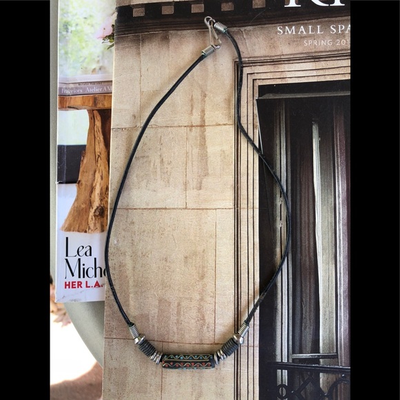 Leather Necklace with Mixed Hardware - Picture 3 of 3